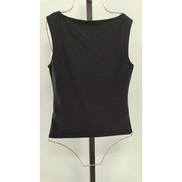 Quince Women Stretch Cotton Jersey Boat Neck Tank Black S - Picture 2 of 2